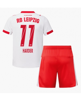 Billige Fotballdrakt RB Leipzig Conrad Harder #11 Replika Hjemmedraktsett Barn 2025-26 Kortermet (med bukser)